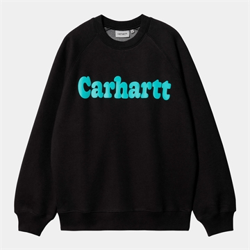 Carhartt WIP Sweatshirt Bubbles Black / turqoise